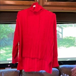Hi-Lo Red Turtleneck